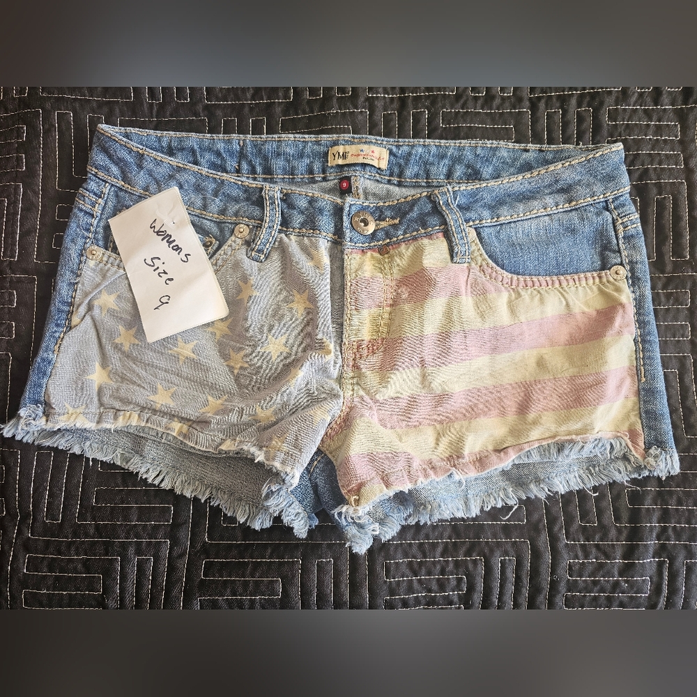 YMI American Flag Jean Shorts